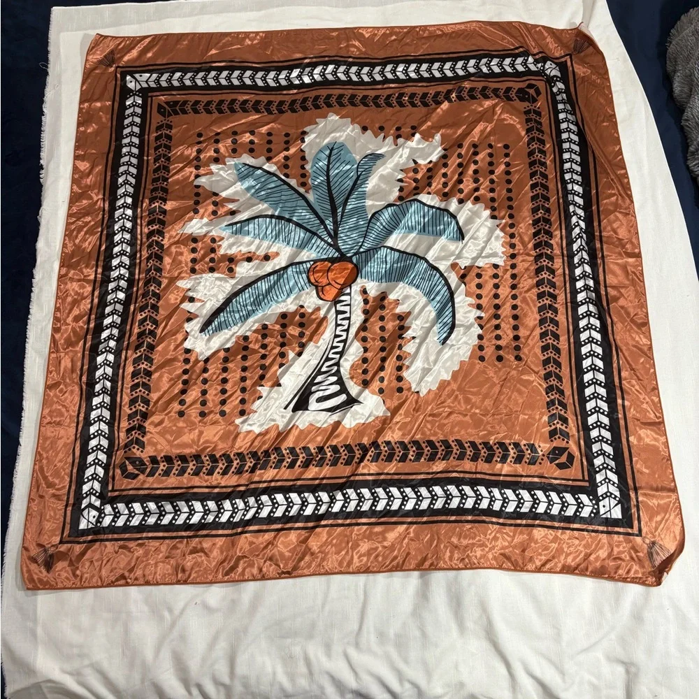 Orange and Blue‎ Patterned Scarf